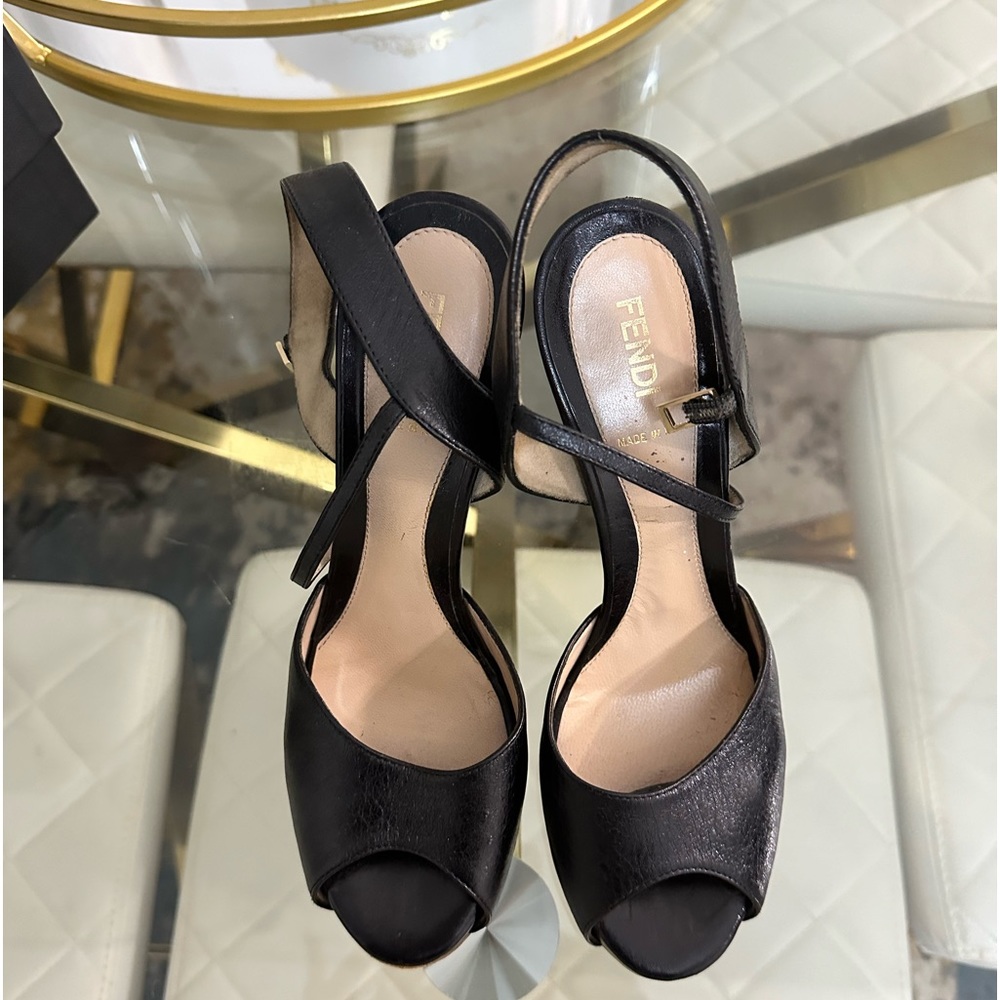 Zucca FF Logo Leather Heels
